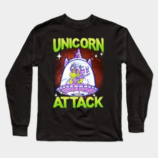 Alien Unicorn Attack Long Sleeve T-Shirt